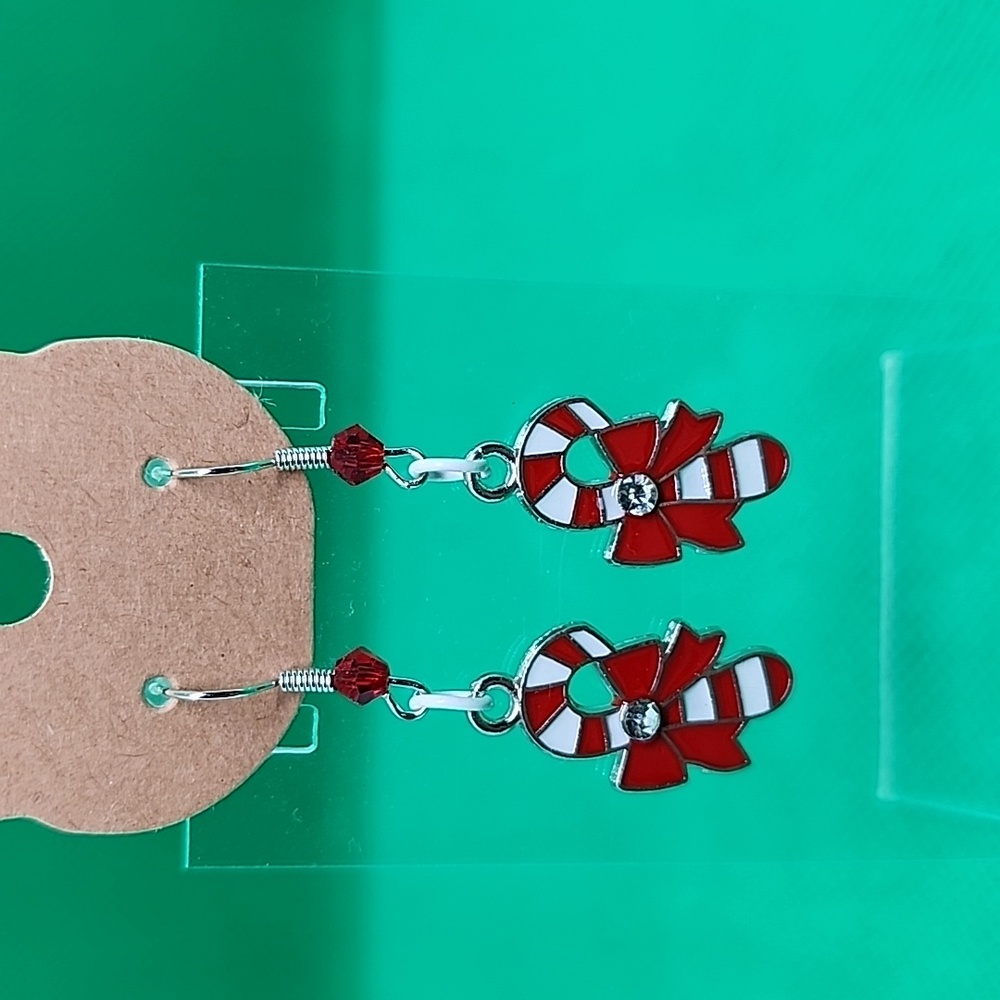 Candy cane earrings - Picture 1 of 1